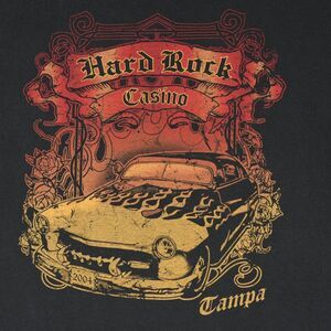 Vtg Hard Rock Hotel & Casino Seminole Tampa‎ Long Sleeve Black T-Shirt 3XL-4XL?